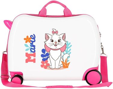 Дитяча валіза Disney Aristocats, біла, 50x39x20 см, жорсткий ABS, 34 л, 1,8 кг, 4 колеса