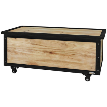 Outsunny Garden Box Дерев'яна коробка для подушок 121 л з колесами, погодозахищена коробка для зберігання для балкона, патіо, природи