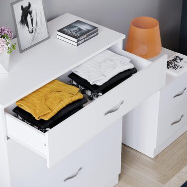 Комод Vida Designs, ДСП, білий, 90x36x75 см, 5 шухляд
