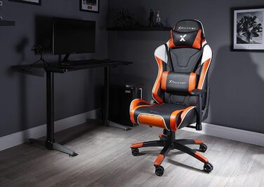 Ігрове крісло X Rocker Agility eSports, ергономічне, офісне, помаранчево-чорне