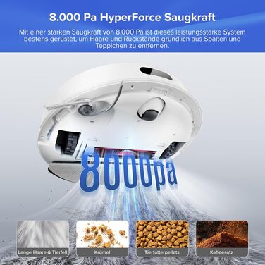 Робот-пилосос Roborock Q7 L5+ з автоматичним розпорожненням пилу, потужність 8000 Па, LiDAR-навігацією та системою Dual Anti-Tangle для килимів та шерсті тварин, чорний