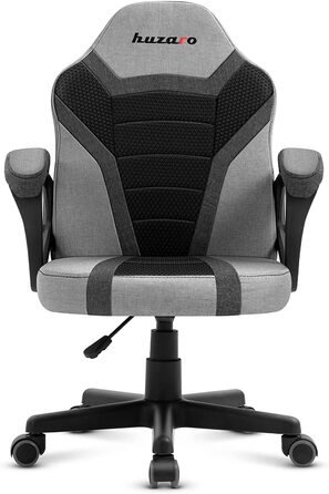 Дитяче ігрове крісло Huzaro Ranger 1.0, сіре, ергономічне, з підлокітниками, регулюванням висоти, сітка, гумові колеса, для геймерів та навчання