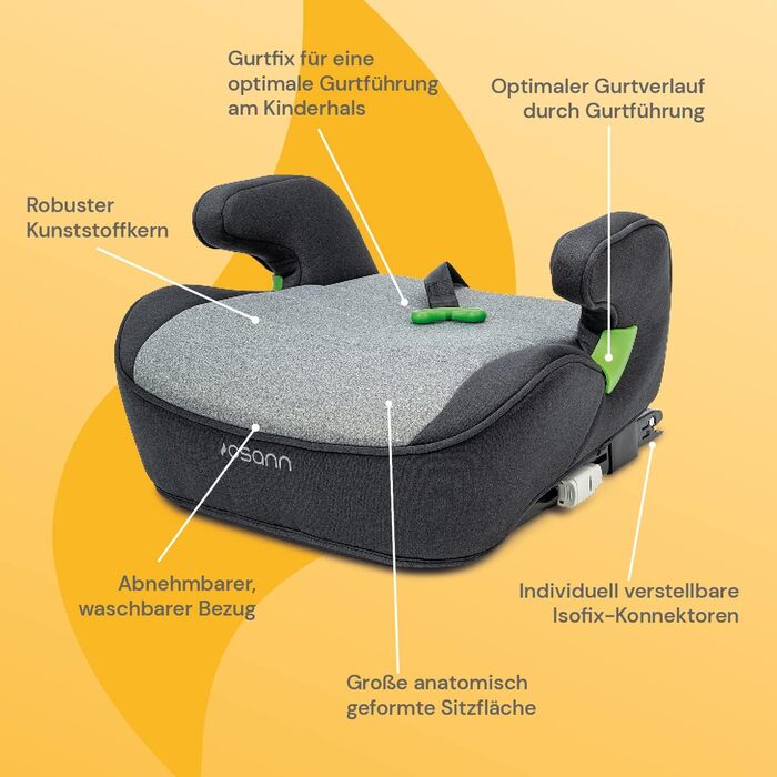 Автокрісло Osann Lux Isofix (126-150 см) Universe Grey i-Size - Підвищення з Isofix, зручне та безпечне для дітей