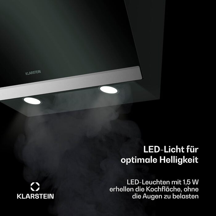 Витяжка кухонна Klarstein FlashLine 60, чорно-мідна, 524 м³/год, сенсорне керування, LED-підсвітка, клас A++, режим відведення та рециркуляції, 60 см