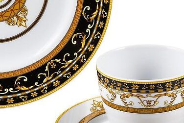 Кавовий сервіз Creatable Majestosa, 18 предметів, порцеляна, чорний, 42x25x20 см