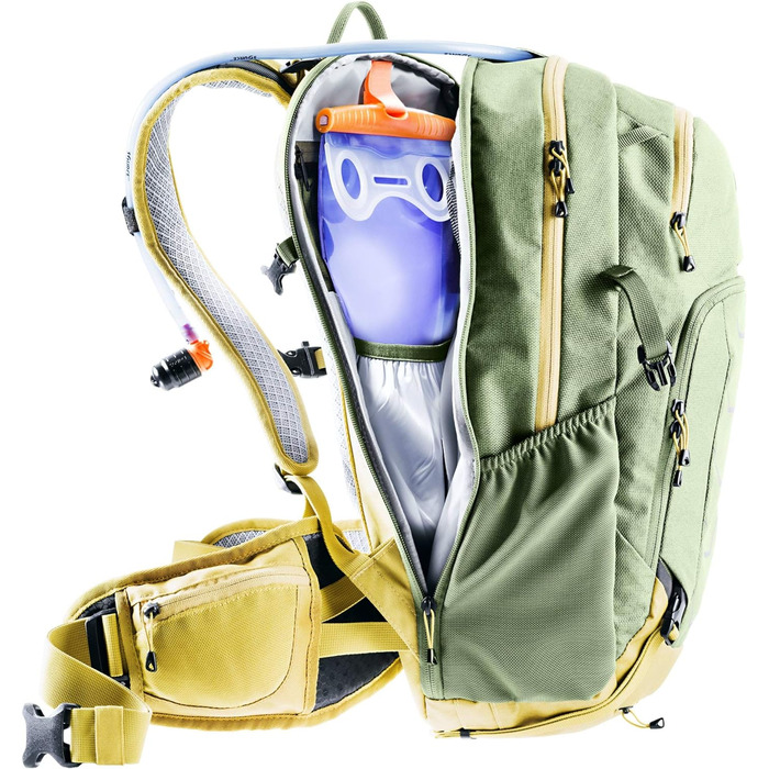 Велорюкзак Deuter Attack 20 із захистом, 20 л, хакі-куркума