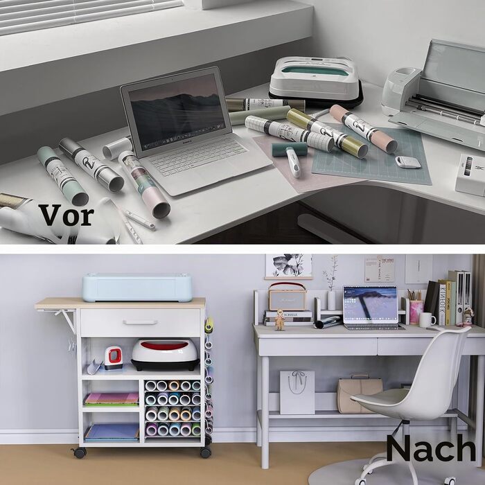 Візок для гарячого пресу та організації Cricut, білий 75 см, GYC-01 - ідеальне рішення для рукоділля