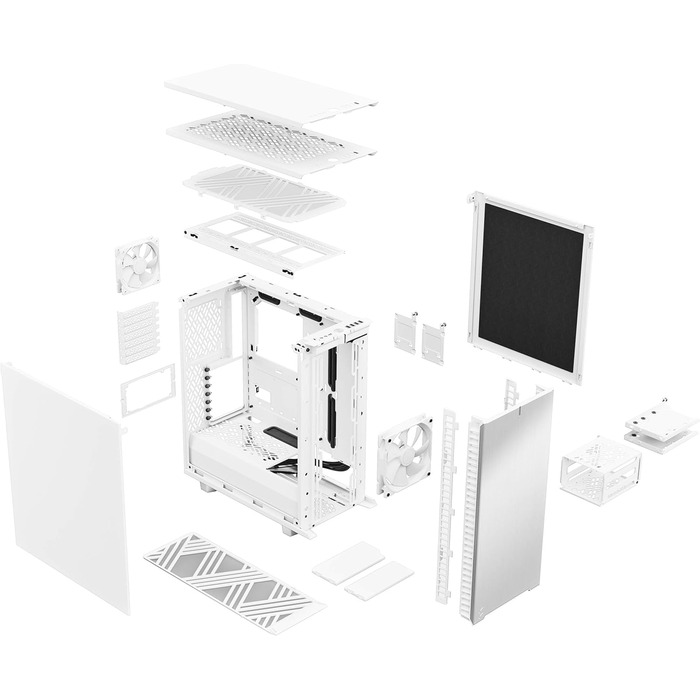 Корпус Fractal Design Define 7 Compact White ATX, алюміній/сталь, шумоізольований, білий, для тихого ПК