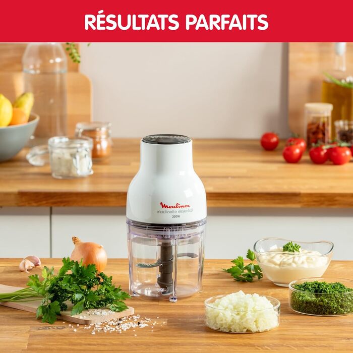 Подрібнювач Moulinex Moulinette Essential DJ5201 3-в-1: подрібнювач, міксер, шинковка, 300 Вт, 0.4 л