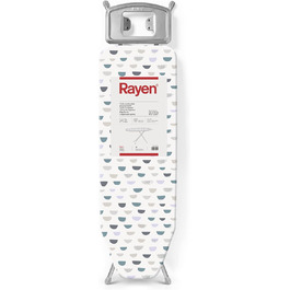Гладильна дошка Rayen Basic, металева, регульована, 120x38 см, сірий з білим візерунком, підставка для праски