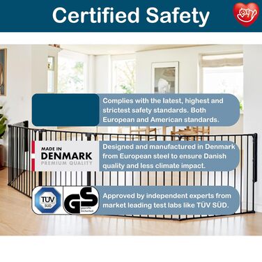 Захисний бар'єр BabyDan Flex L (90-350 см) - дитячий, для тварин, чорний. Made in Denmark