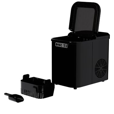 Льодогенератор TroniTechnik, 12 кг/доба, 2,2 л, 2 розміри льоду, самоочищення, чорний, зручне керування