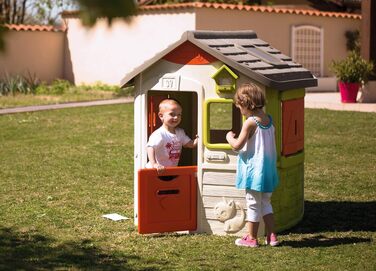 Дитячий будиночок Smoby Life Jura Lodge (115x123x132 см) з переробленого пластику - вуличний будиночок для дітей з годівницею для птахів, для саду та тераси, від 2 років