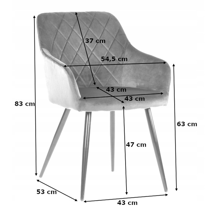 Стілець Exito Design, велюр, бежевий, 1 шт.