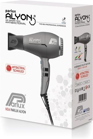 Фен Parlux Alyon Ionic Graphite Matt – іонний, графітовий, матовий, професійний фен для волосся