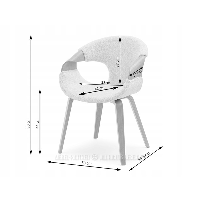 Стілець Mebel-Partner Kora, бежевий букле, горіх