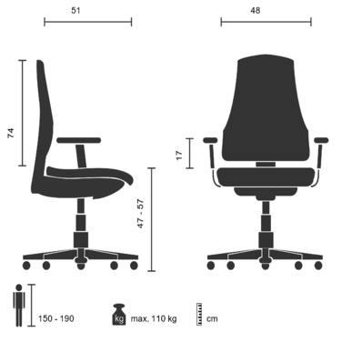 Офісне крісло / обертове крісло SARANTO PLUS тканина світло-сірий hjh OFFICE