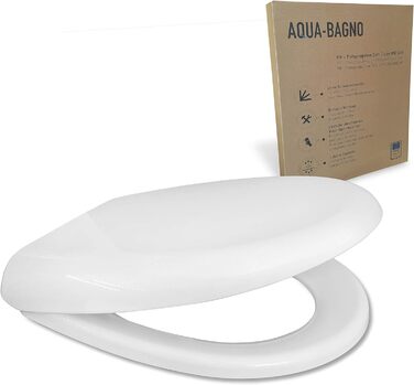 Універсальний туалетний сидіння Aqua Bagno з мікроліфтом, знімний WC-сидіння O-подібної форми, білий, накладна кришка