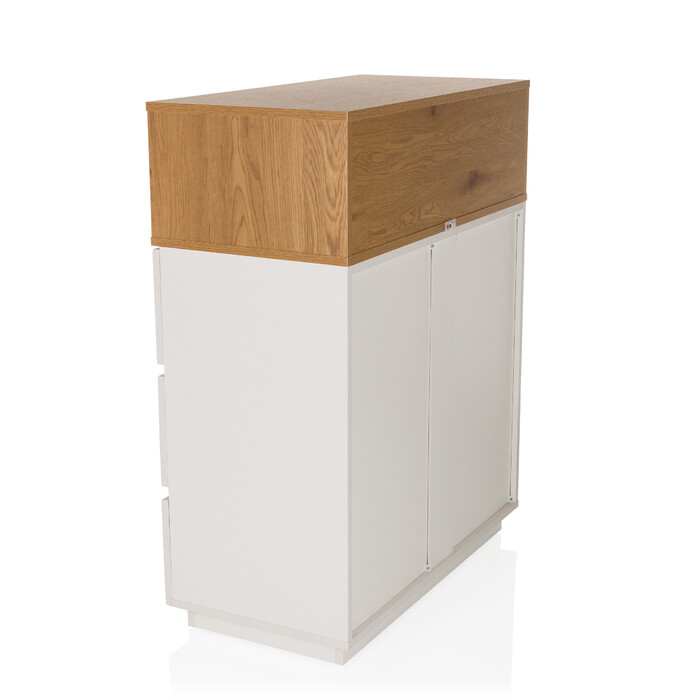 Комод MELMO K 80x40x100 см 3 шухляди білий/дуб hjh LIVING