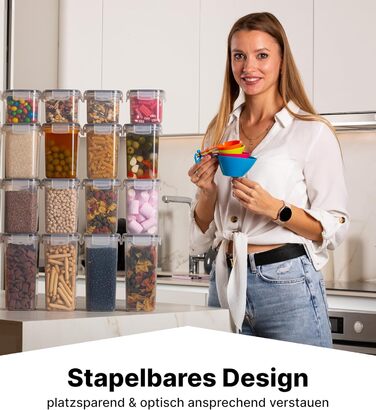 Набір герметичних контейнерів Deco haus 16 шт. з кришками для зберігання продуктів: макарони, мюслі, борошно, організація кухні