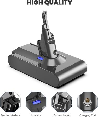 Акумулятор для пилососа Dyson V10 (Powtree) + фільтр та гвинти - 6.0Ah, Сірий