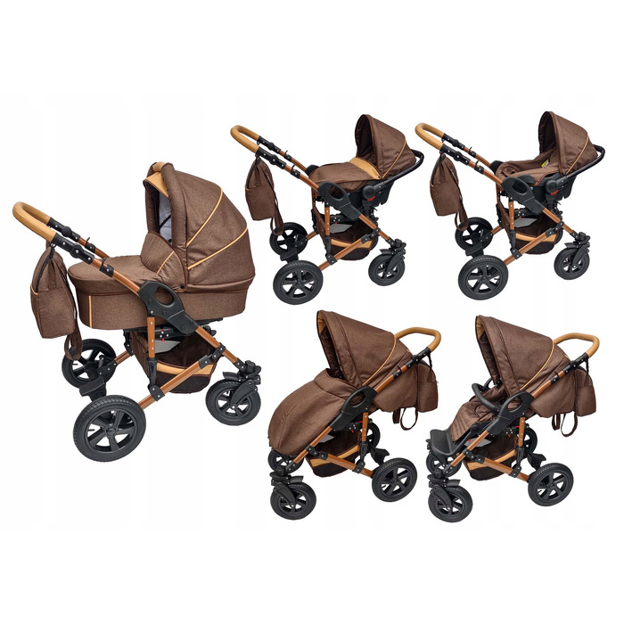 Дитячий візок X-Trall Pram 3в1, чорно-золотий