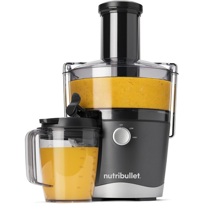 Соковитискач nutribullet NBJ100G для овочів та фруктів, холодного віджиму, 1,5 л, легке очищення, чорний, 2022