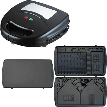 Електрична вафельниця Syntrox Germany SM-1300W для пряникових будиночків, 3 антипригарні змінні пластини