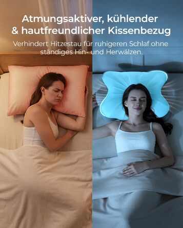 Ортопедична подушка для шиї з піни Memory Foam: ергономічна підтримка для комфортного сну (сіра, для тих, хто спить на спині)