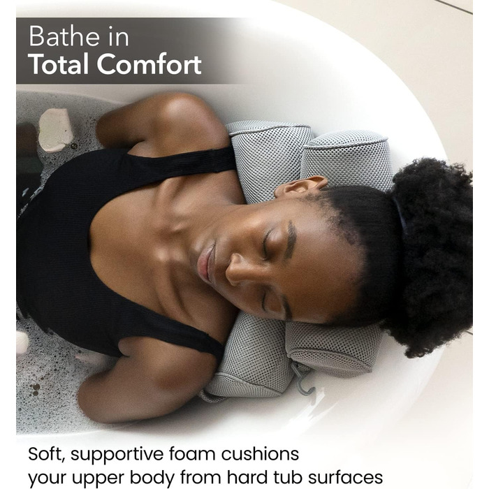 Подушка для ванни Everlasting Comfort – розкішна ортопедична подушка для голови, шиї та спини, підтримка для ванни, спа і релаксу