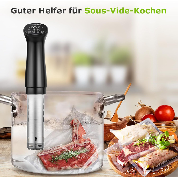 Рулони для вакуумного пакування Bonsenkitchen 28x600 см (2 шт.) - міцні пакети для вакууматора, харчові, для су-від, без BPA