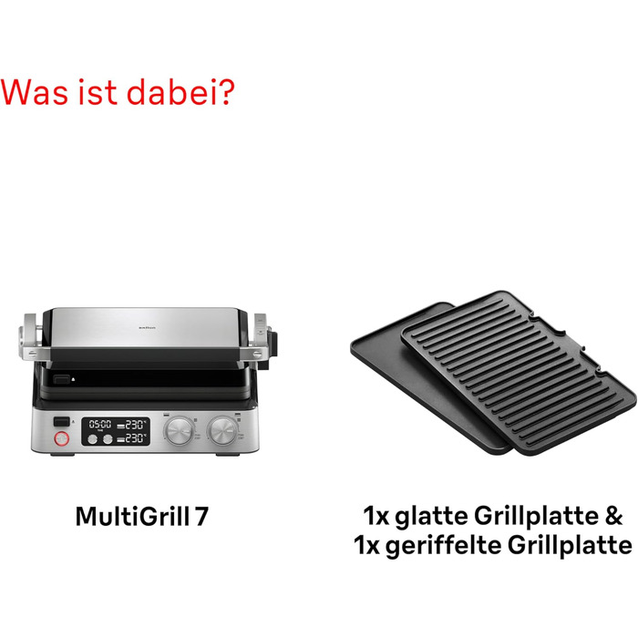 Електричний гриль Braun MultiGrill 7 CG7020: 3-в-1 (контактний гриль, BBQ, духовка), 2000W, велика площа для приготування (12 бургерів), для дому, легко миється