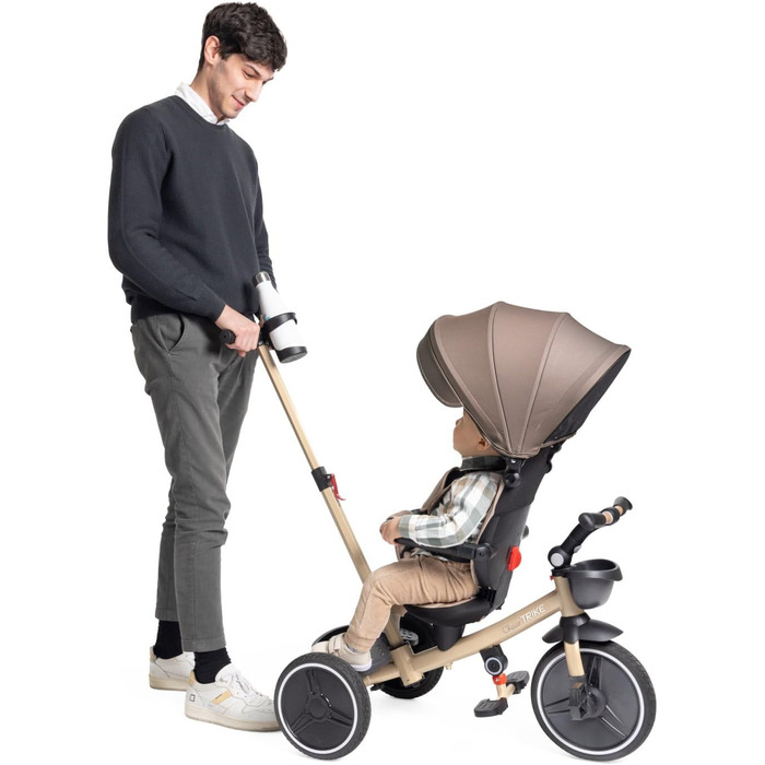 Триколісний велосипед Chicco 4-в-1 бежевий: від 6 місяців до 4 років, знімний капюшон, EVA колеса, телескопічна ручка