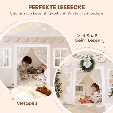 Дитячий ігровий намет Tiny Land для приміщення з килимком і підсвіткою, ігровий будиночок-принцеса для дітей 3-13 років, декор кімнати, ігрова зона, читальний куточок