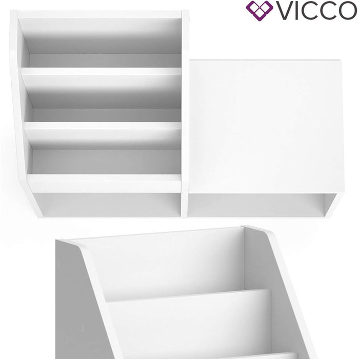 Дитяча біла полиця Vicco Luigi для іграшок і книг, органайзер-комік, 2 відділення, без коробок для зберігання