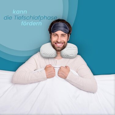Подушка для шиї Bestlivings з піни Memory Foam (30x35x9 см) з антимікробним чохлом Silver Protect, Öko-Tex