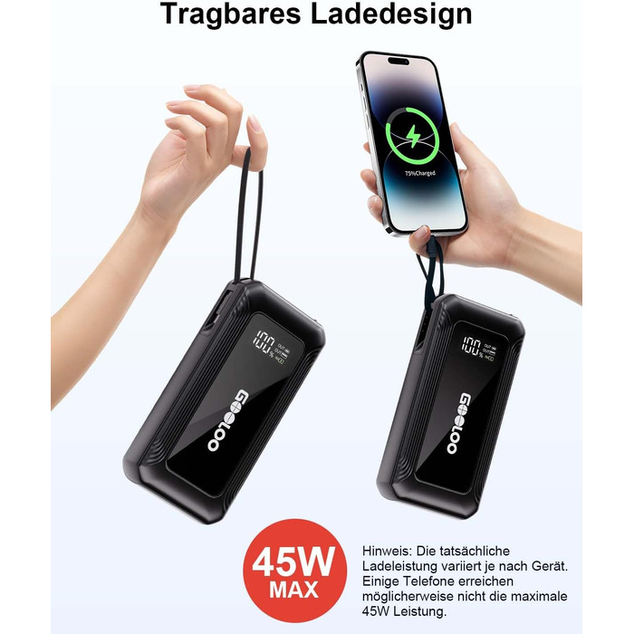 Бустерний пускач GOOLOO A5 4000A з компресором 160 PSI та Powerbank, чорний
