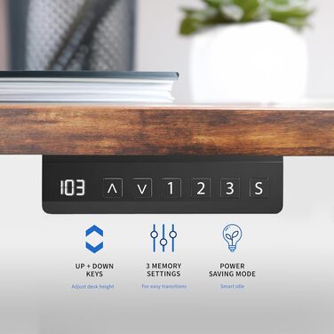 Електричний підйомний стіл-каркас VIVO DESK-E-200B з подвійним двигуном, регулювання висоти з пам'яттю, вантажопідйомність 100 кг, для стільниць до 216x109 см, чорний