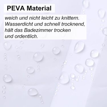 Білий душовий шторка PEVA 300x200 см XXL, антипліснява, смугаста, прана, для ванної, гуртожитків