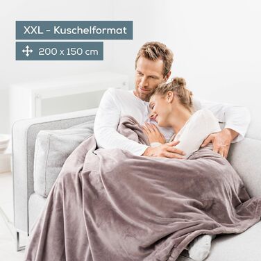 Електрична ковдра Beurer HD 150 XXL з автоматичним вимкненням, 200x150 см, 6 температурних режимів, машинне прання, флісова, колір тауп
