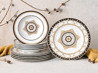 Сервіз столовий Creatable Majestosa, 12 предметів, порцеляна, чорний, багатобарвний, 31x30x24 см