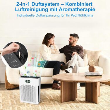 Очищувач повітря HEPA з керуванням через додаток, LED-дисплеєм PM2.5, CADR 250м³/год для приміщень до 90м², нічний режим 22 дБ, фільтрація пилу, пилку та шерсті тварин