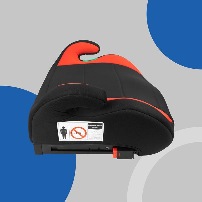 Дитяча автокрісло-підставка PETEX Max Plus з Isofix, i-Size ECE R129, для дітей 7-12 років, зріст 125-150 см, червона