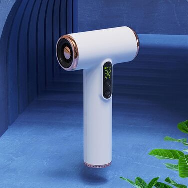 Портативний акумуляторний фен Bewinner Pro 200W, 3 швидкості та 3 температури, бездротовий фен для волосся з цифровим дисплеєм, для жінок, для подорожей та кемпінгу, білий