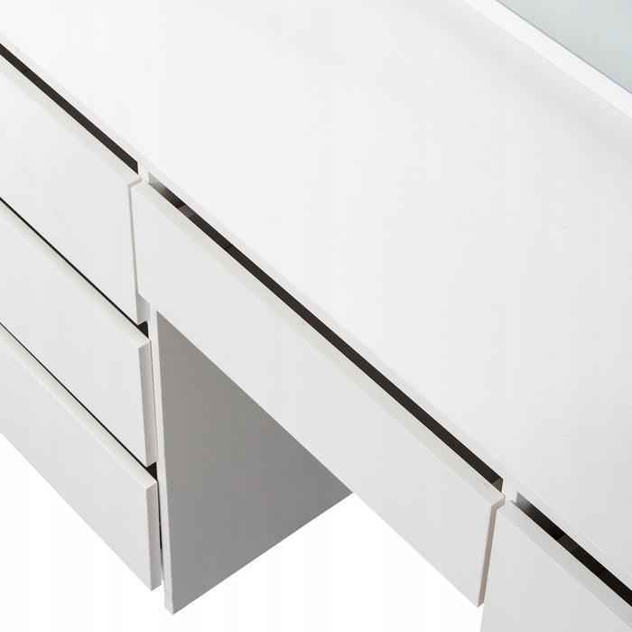 Туалетний столик ELDEN білий MDF з дзеркалом та шухлядами, 120x45x140 см