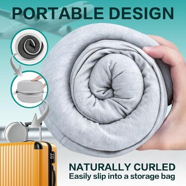 Подорожня подушка для шиї з ефектом пам'яті (Memory Foam) з капюшоном, маскою для сну та берушами — набір для перельотів, авто та поїздів
