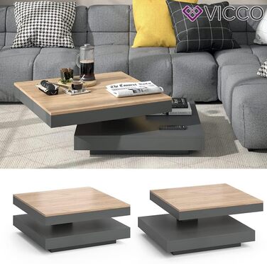 Журнальний стіл Vicco Elias, антрацит/дуб золотий, 70x34 см