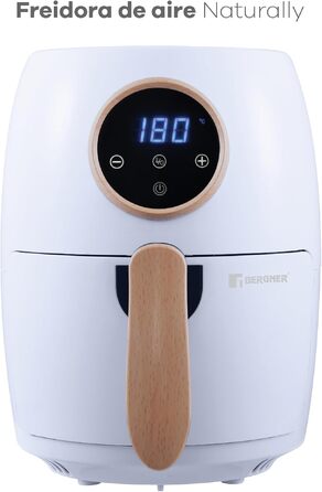 Аерофритюрниця Bergner Naturally AirFryer 2 л, 1000 Вт, антипригарне покриття, таймер, біла