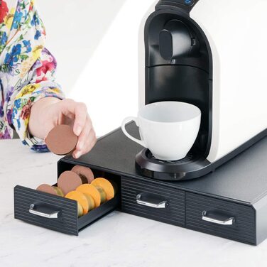 Navaris тримач для кавових капсул Nespresso, органайзер на 48 капсул, 3 шухляди, сучасний контейнер для зберігання кавових капсул