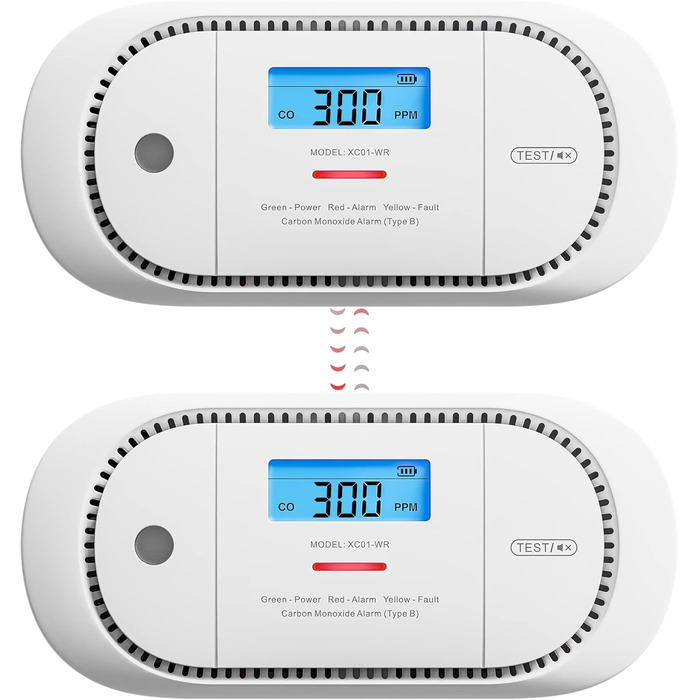 Датчик CO X-Sense з LCD дисплеєм та SBS50 базою, XC01-M, 1 шт. (сумісний з додатком через базу)